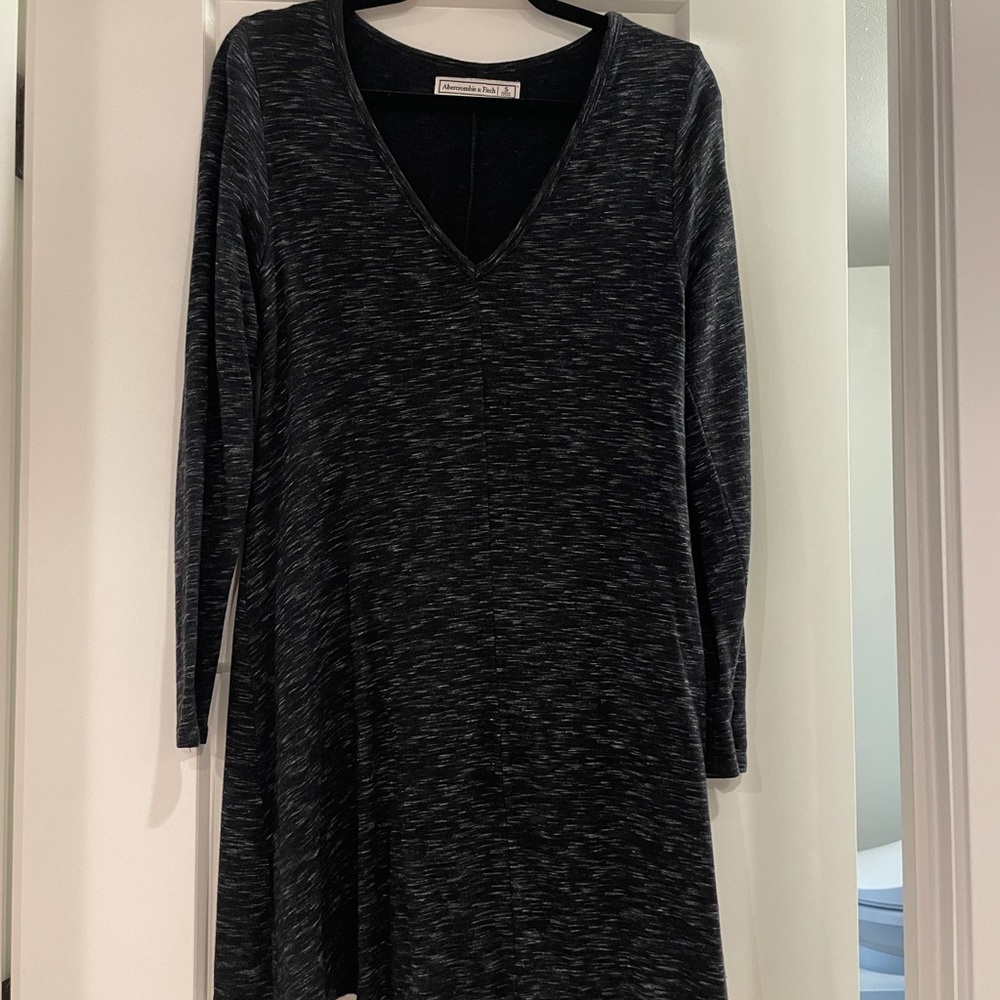 Abercrombie & Fitch Long Sleeve Dress - Charcoal Gray